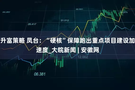 升富策略 凤台：“硬核”保障跑出重点项目建设加速度_大皖新闻 | 安徽网