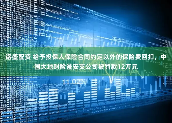镕盛配资 给予投保人保险合同约定以外的保险费回扣，中国大地财险瓮安支公司被罚款12万元