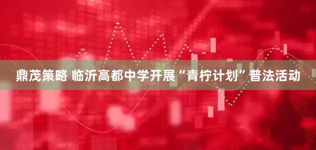 鼎茂策略 临沂高都中学开展“青柠计划”普法活动
